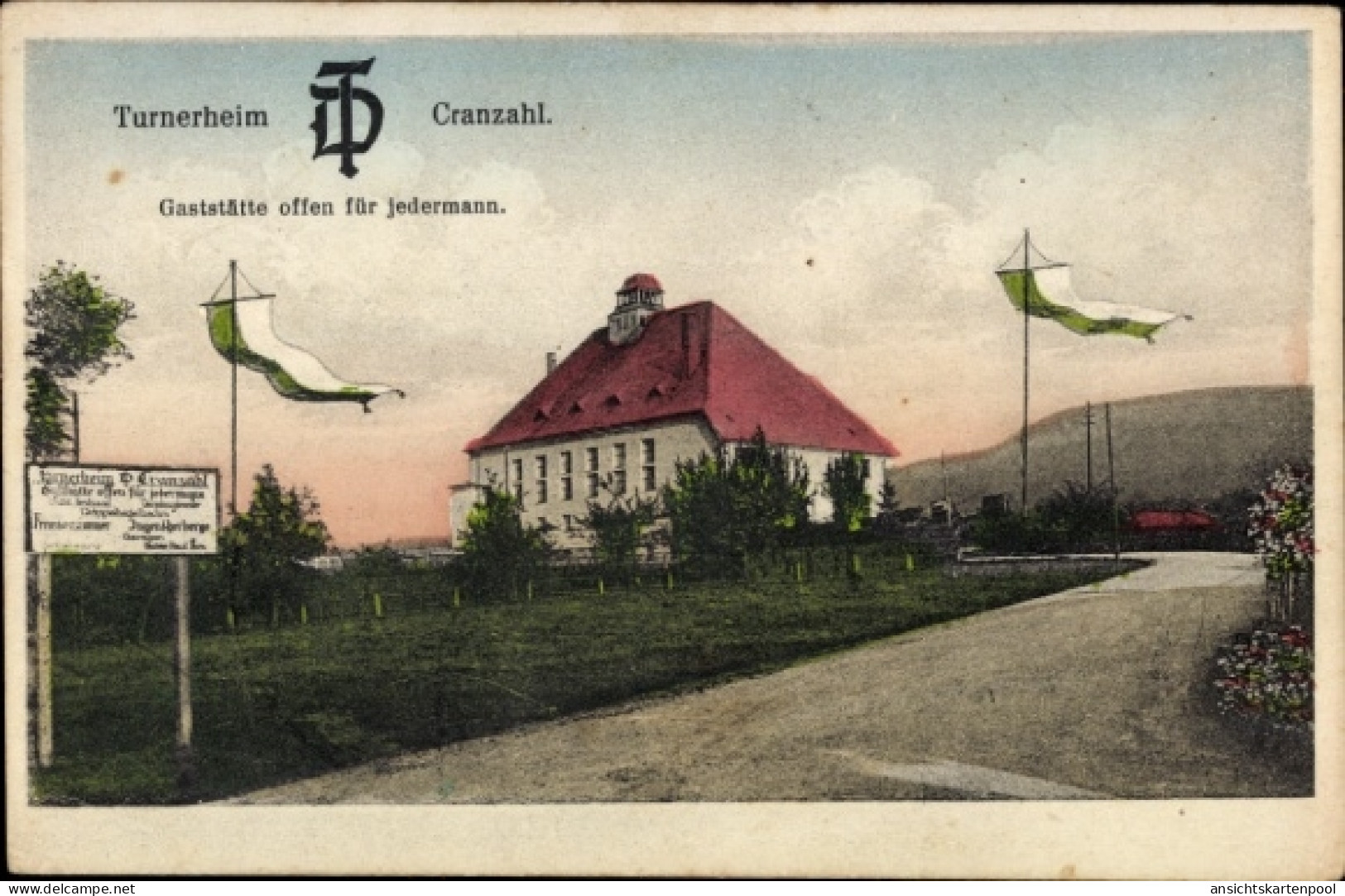 CPA Cranzahl Sehmatal im Erzgebirge, Turnerheim, Gaststätte