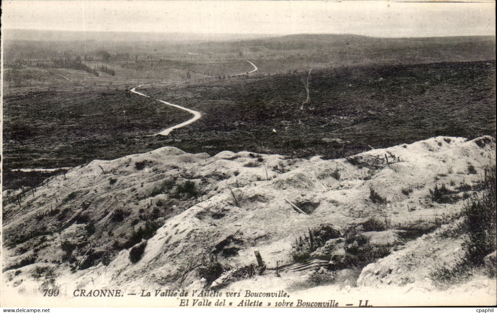 CPA Craonne La Vallee de I'Ailette vers Bouconville Militaria