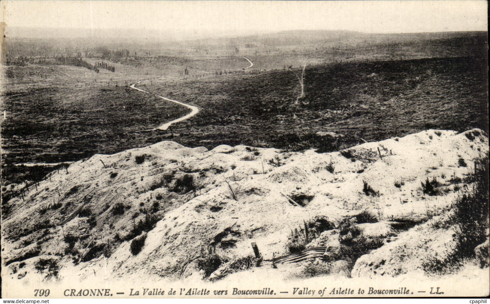 CPA Craonne La Vallee De l'Ailette Vers Bouconville Militaria