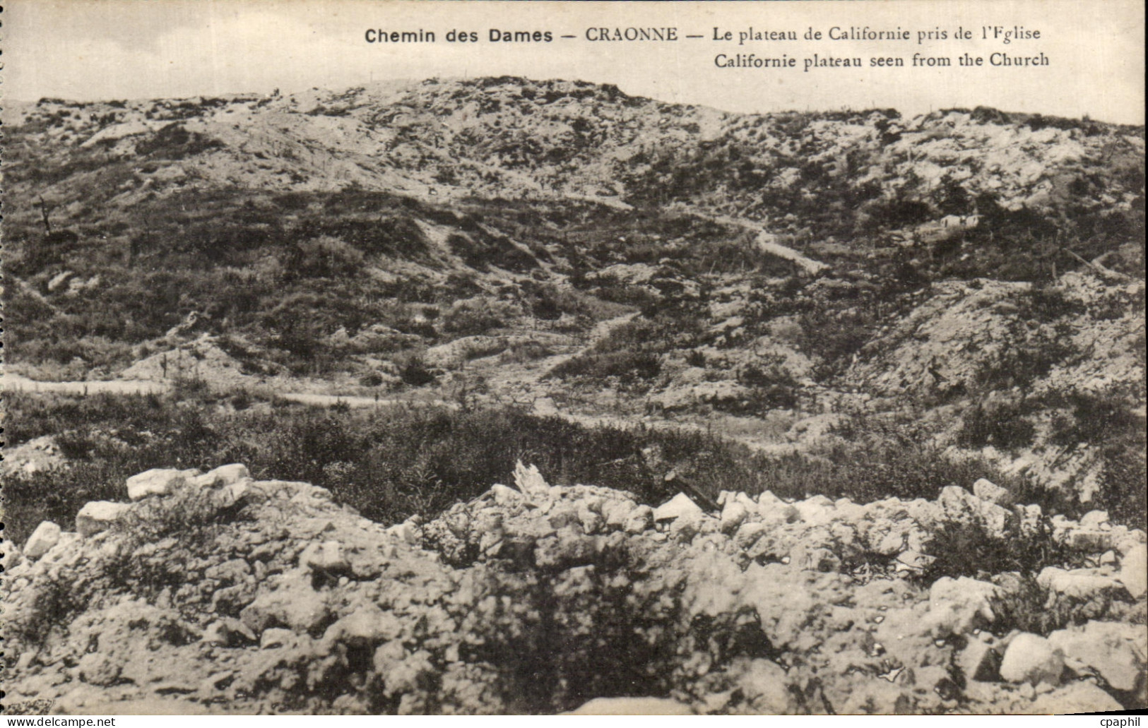 CPA Craonne Le Plateau de Califorime Pris de L'Eglise Chemin des Dames Militaria