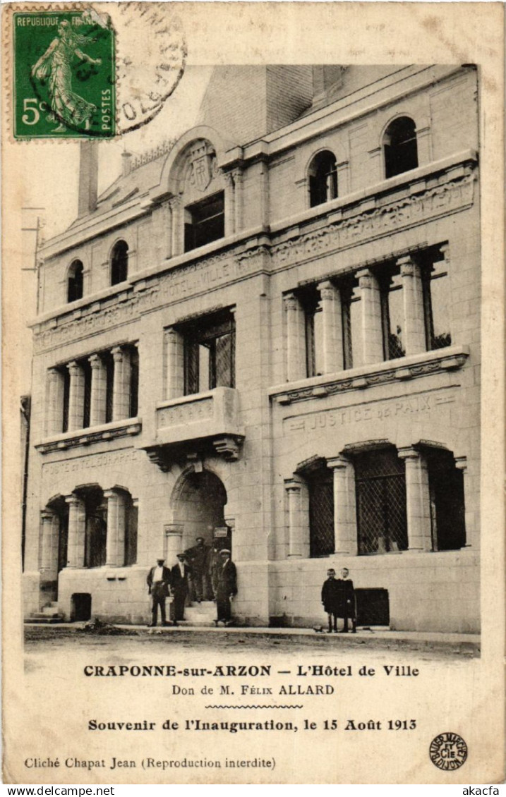 CPA CRAPONNE-sur-ARZON L'Hotel de Ville Souvenir de l'Inauguration (586105)
