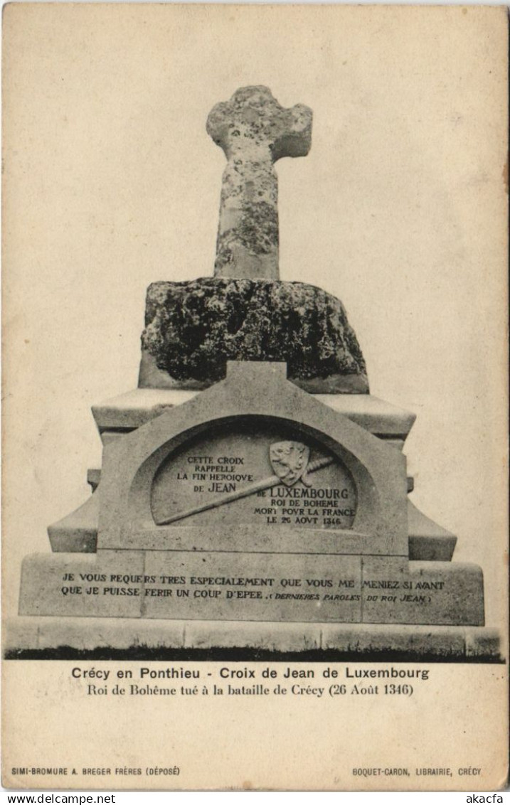 CPA CRÉCY-en-PONTHIEU Croix de Jean de Luxembourg (19085)