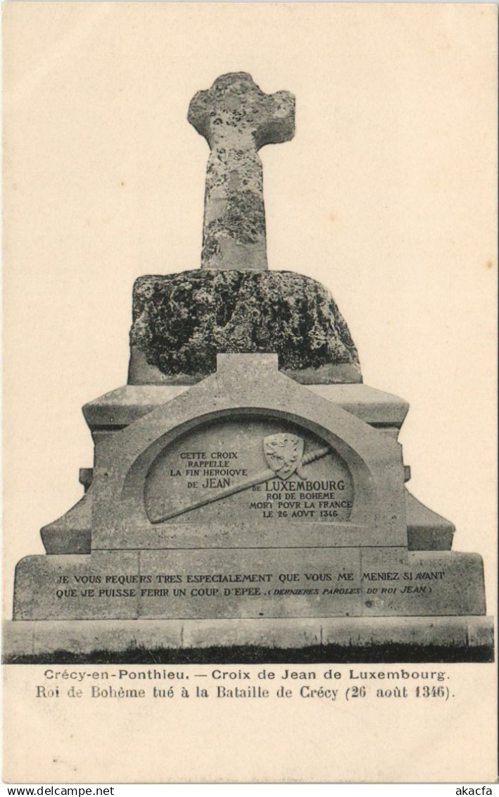 CPA CRÉCY-en-PONTHIEU Croix de Jean de Luxembourg (19087)