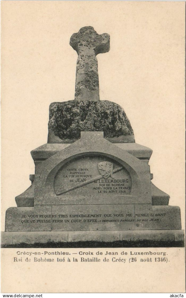 CPA CRÉCY-en-PONTHIEU Croix de Jean de Luxembourg (19090)