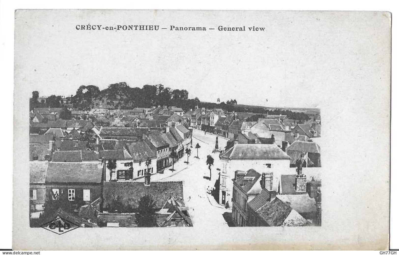 CPA CRECY-en-PONTHIEU -vue générale -non circulée