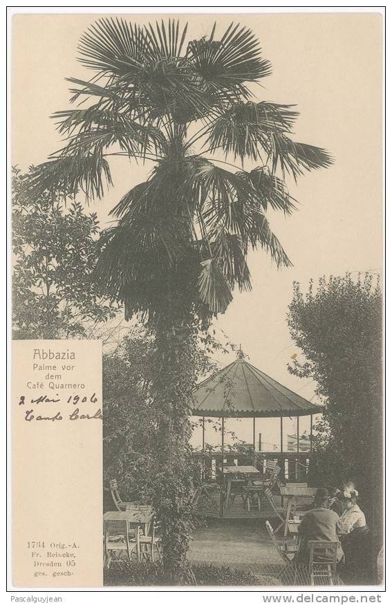 CPA CROATIE - ABBAZIA - PALME VOR DEM CAFE QUARNERO
