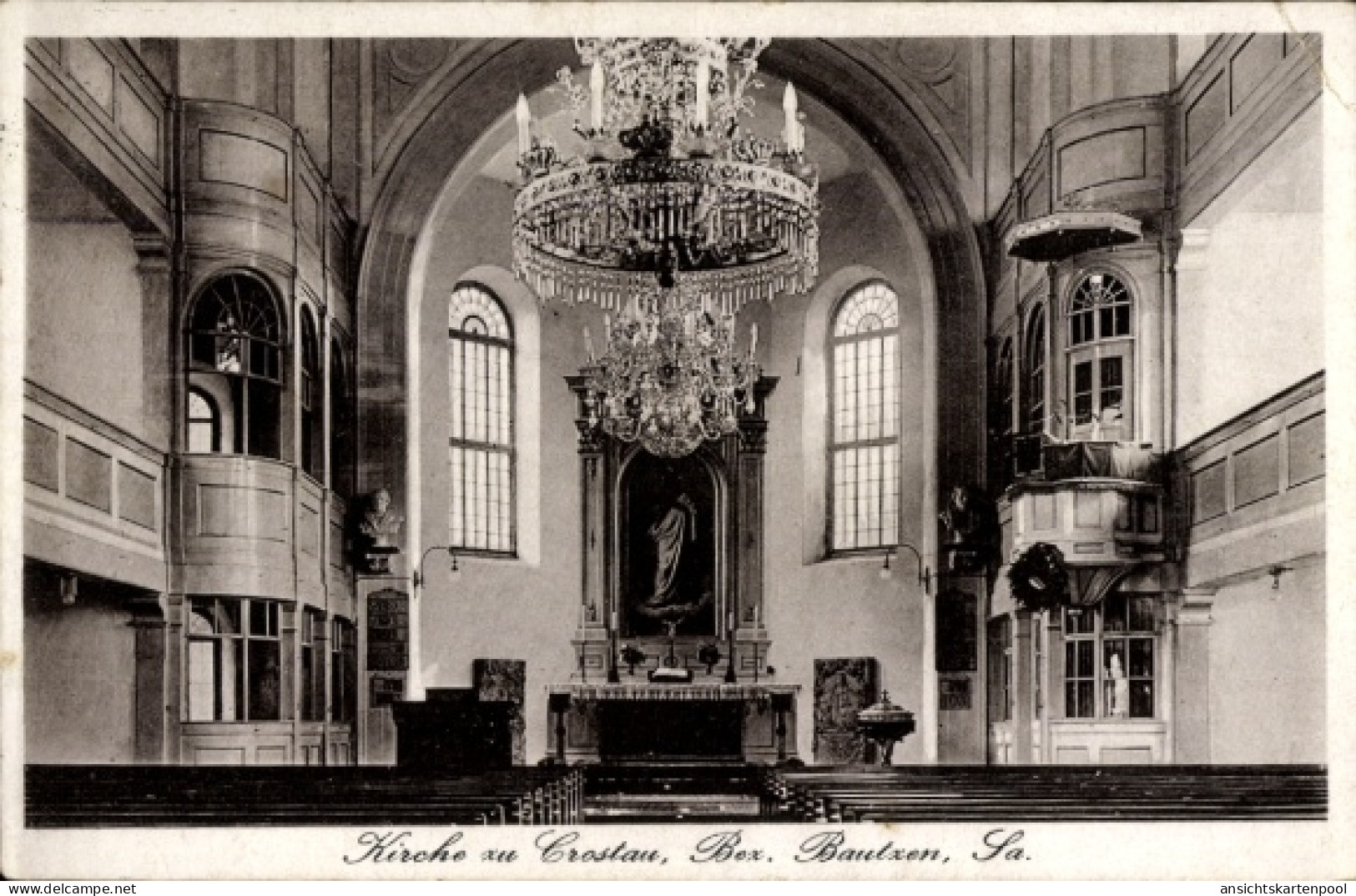 CPA Crostau Schirgiswalde Kirschau in der Oberlausitz, Kirche, Innenansicht