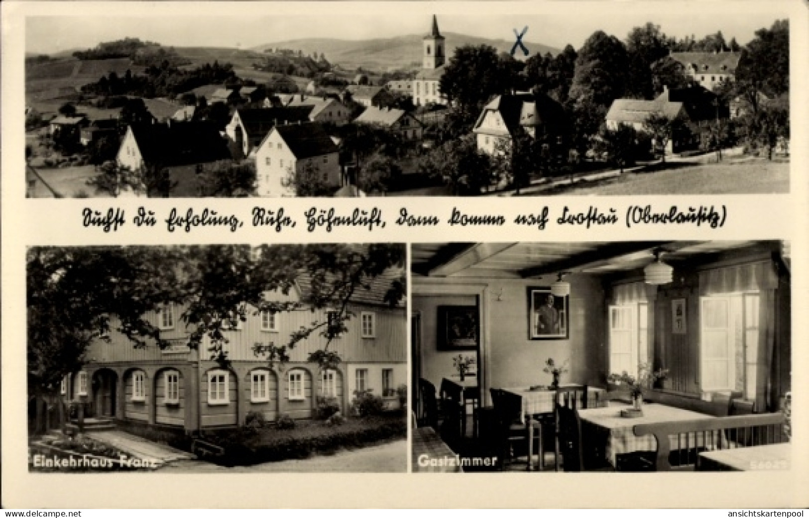 CPA Crostau Schirgiswalde Kirschau in Sachsen, Gesamtansicht, Einkehrhaus Franz