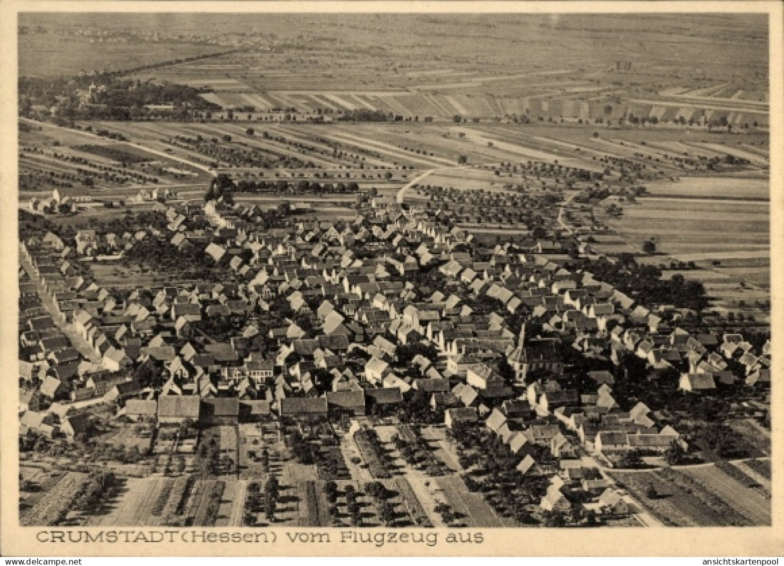 CPA Crumstadt Riedstadt Hessen, Fliegeraufnahme
