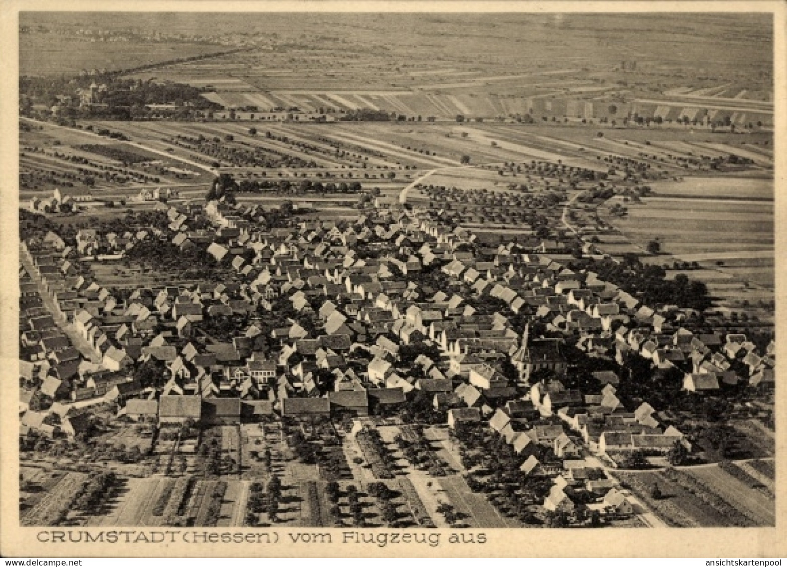 CPA Crumstadt Riedstadt Hessen, Luftaufnahme