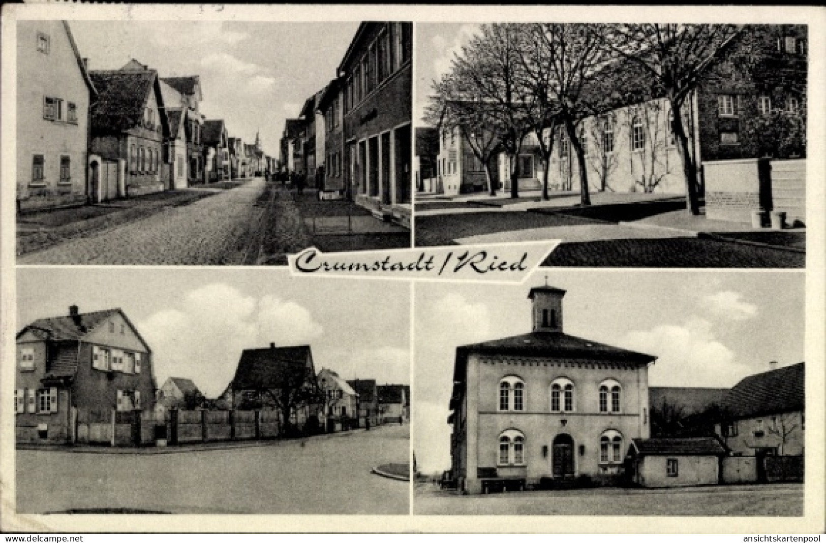 CPA Crumstadt Riedstadt Hessen, Straßenpartie, Rathaus, Schreibwaren