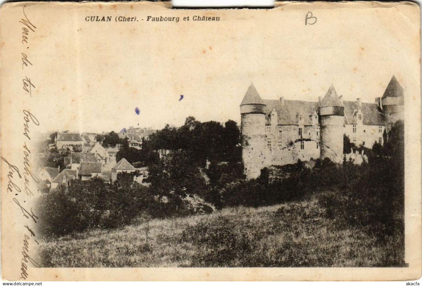 CPA CULAN Faubourg et Chateau (613422)