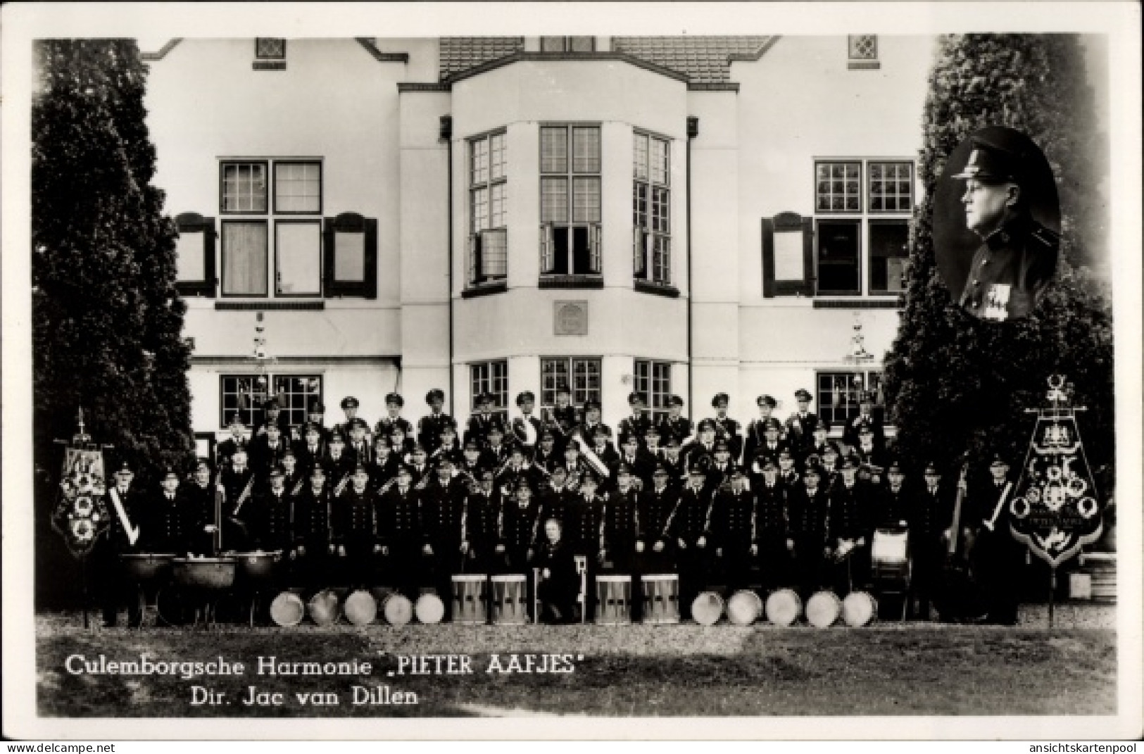 CPA Culemborg Gelderland, Culemborgsche Harmonie Pieter Aafjes, Dir. Jac van Dillen, Spielmannszug