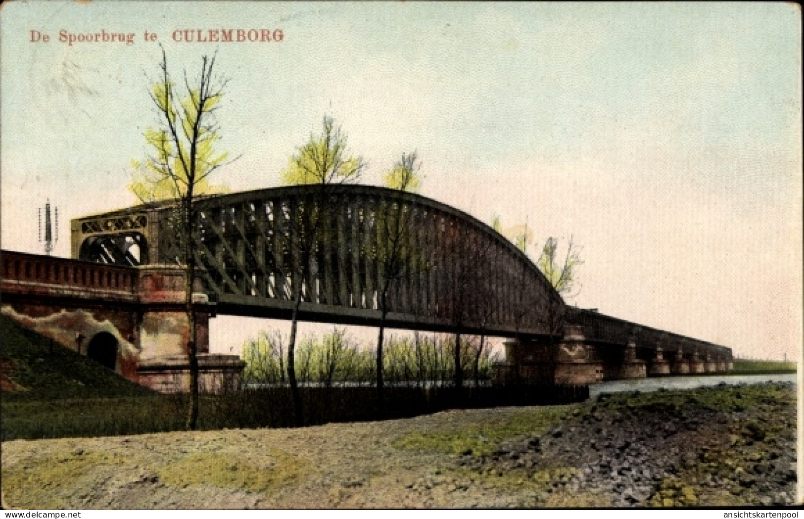 CPA Culemborg Gelderland, Eisenbahnbrücke