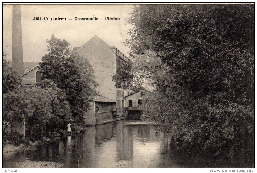 CPA D AMILLY....GROSMOULIN...L USINE...