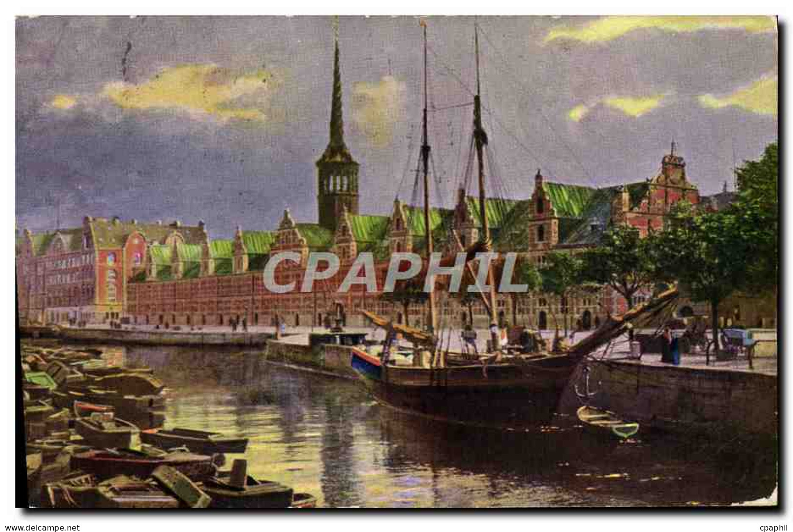 CPA Danemark Bateau