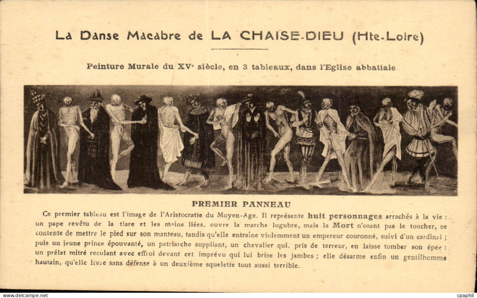 CPA Danse macabre de la chaise Dieu