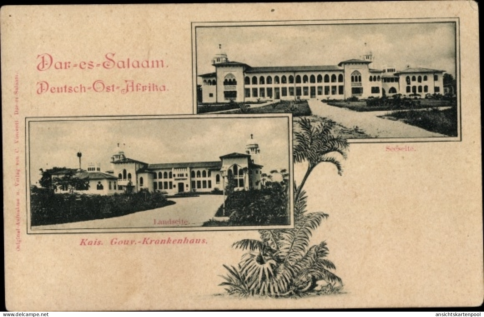 CPA Daressalam Dar es Salaam Tansania, Kaiserliches Gouv. Krankenhaus
