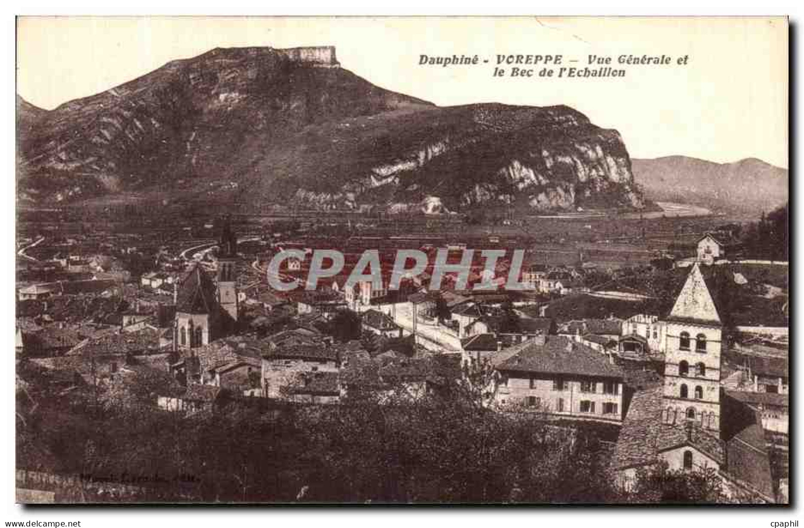 CPA Dauphine Voreppe Vue Generale et le Bec de l Echaillon