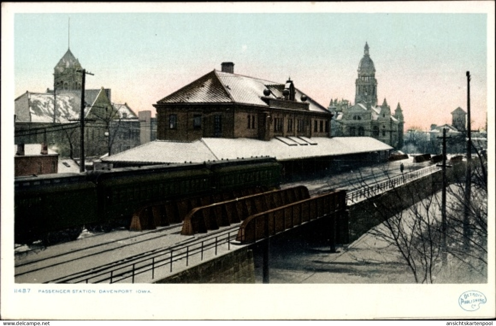 CPA Davenport Iowa USA, Passagierbahnhof