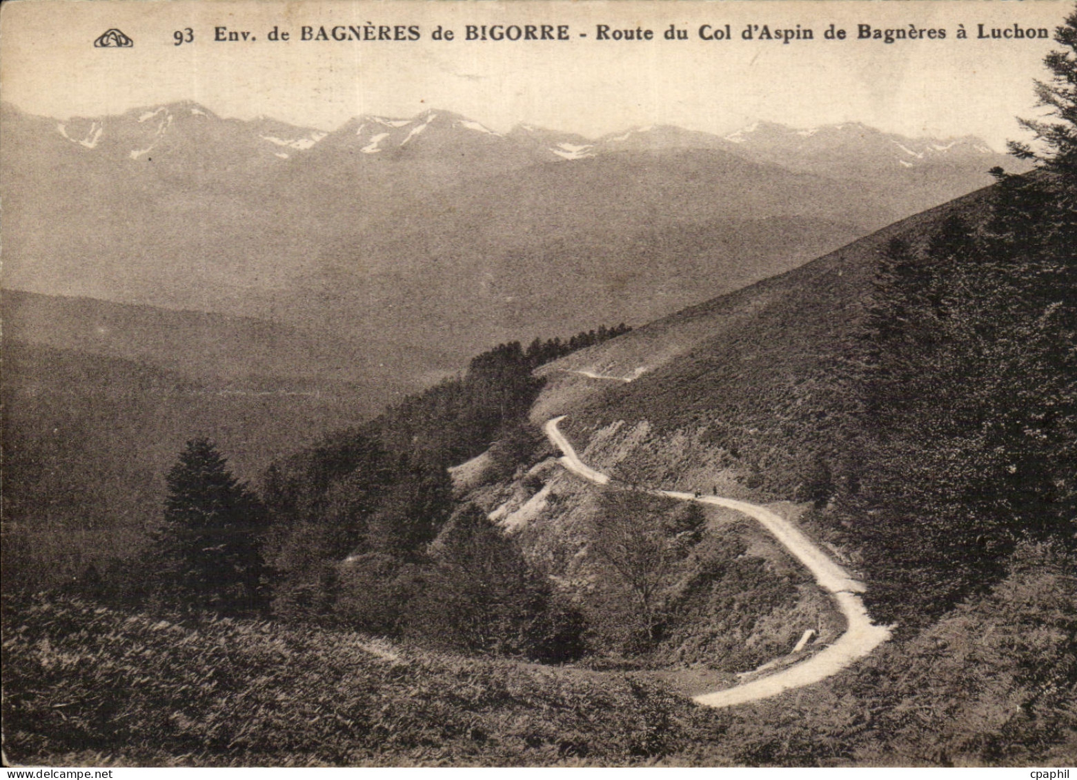 CPA De Bagneres de Bigorre Route du Col d'Aspin de Bagneres a Luchon