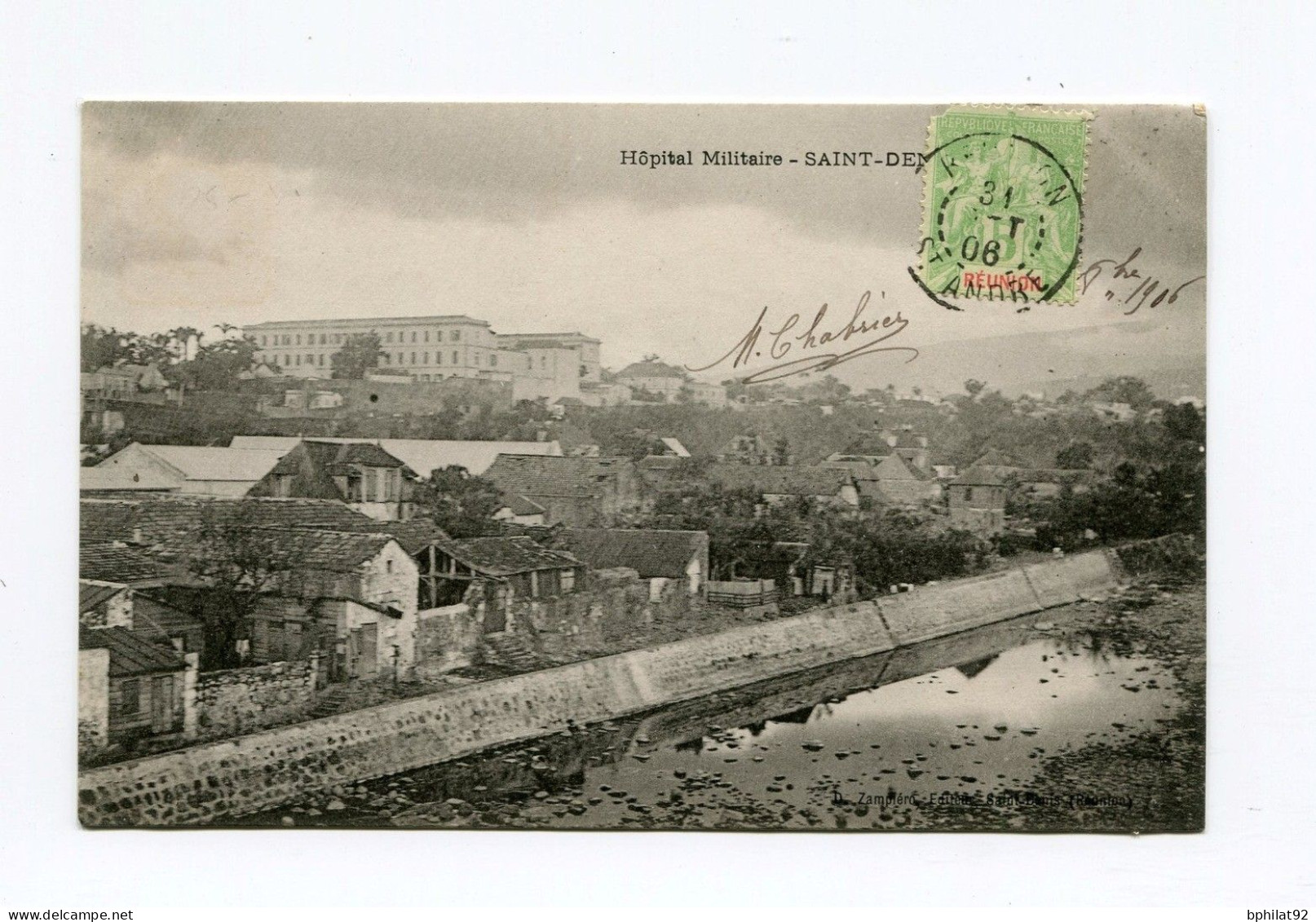 !!! CPA DE LA REUNION DE 1906 : L'HOPITAL MILITAIRE DE ST DENIS