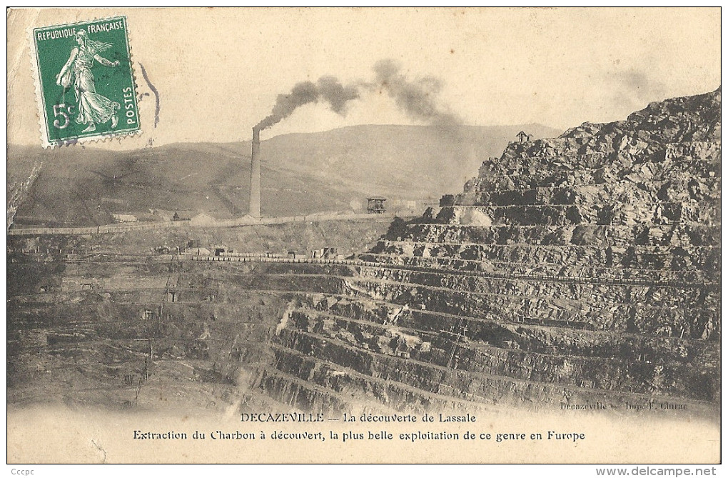CPA Decazeville - La découverte de Lassale - Extraction de Charbon - Mine