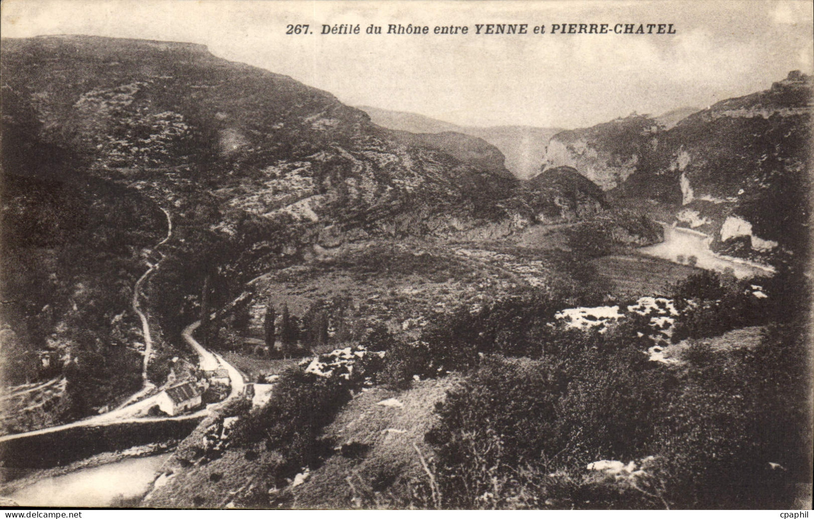 CPA Defile du Rhone entre Yenne et Pierre Chatel