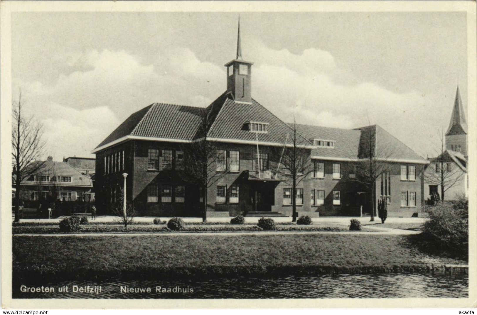 CPA Delfzijl Groeten uit Delfzijl Nieuwe Raadhuis NETHERLANDS (728355)