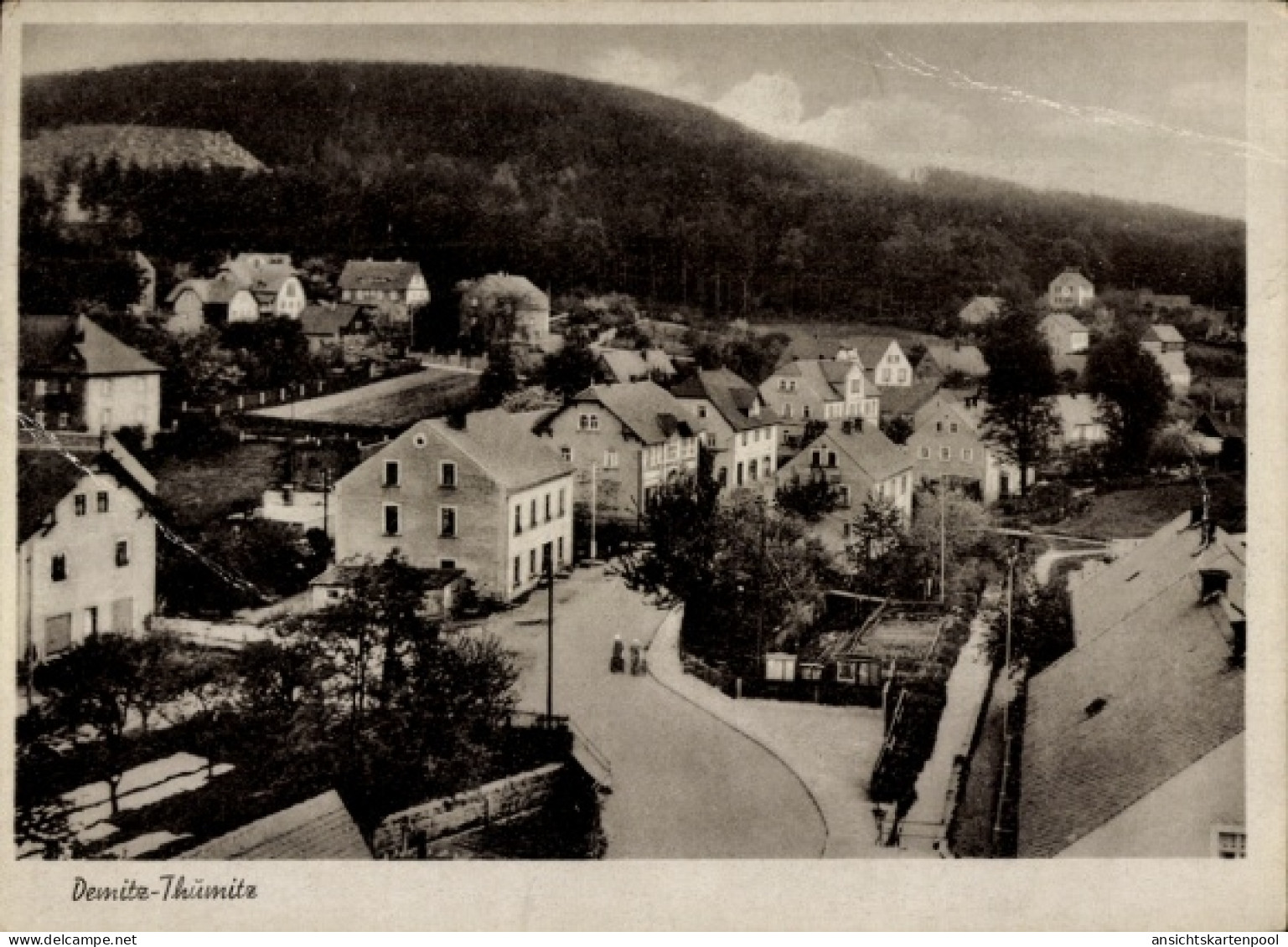 CPA Demitz Thumitz in Sachsen, Dorfansicht