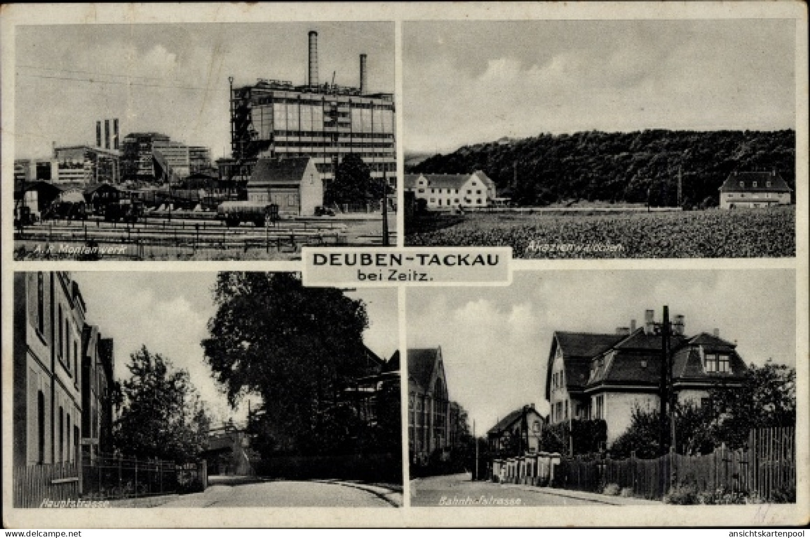 CPA Deuben Tackau Teuchern im Burgenlandkreis, Montanwerk, Bahnhofstraße