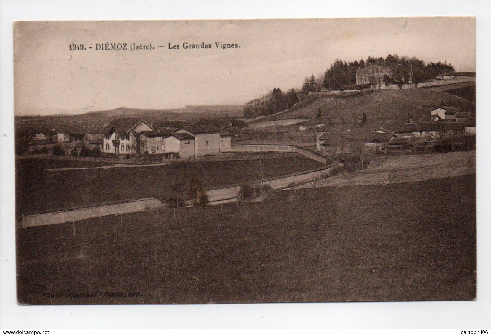 - CPA DIÉMOZ (38) - Les Grandes Vignes - Cliché Blanchard 1949 -