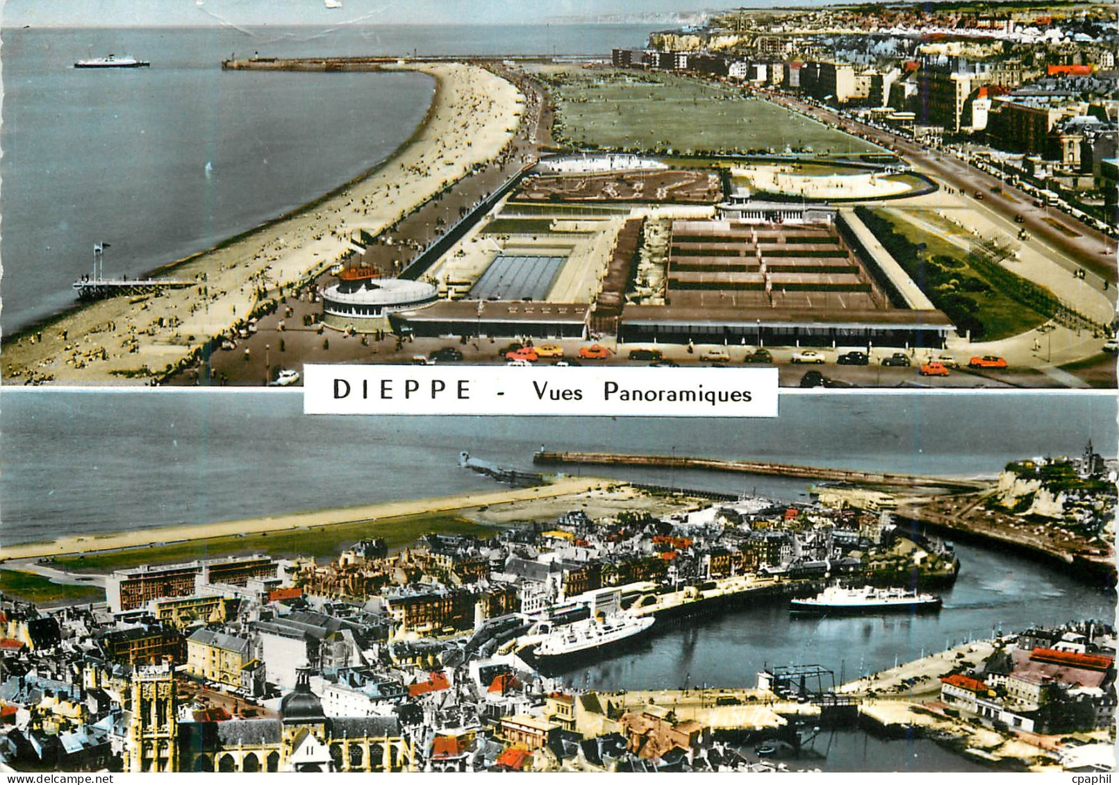 CPA Dieppe Vues Panoramiques Dieppe S Mme L Esplanade Vue generale Bateaux