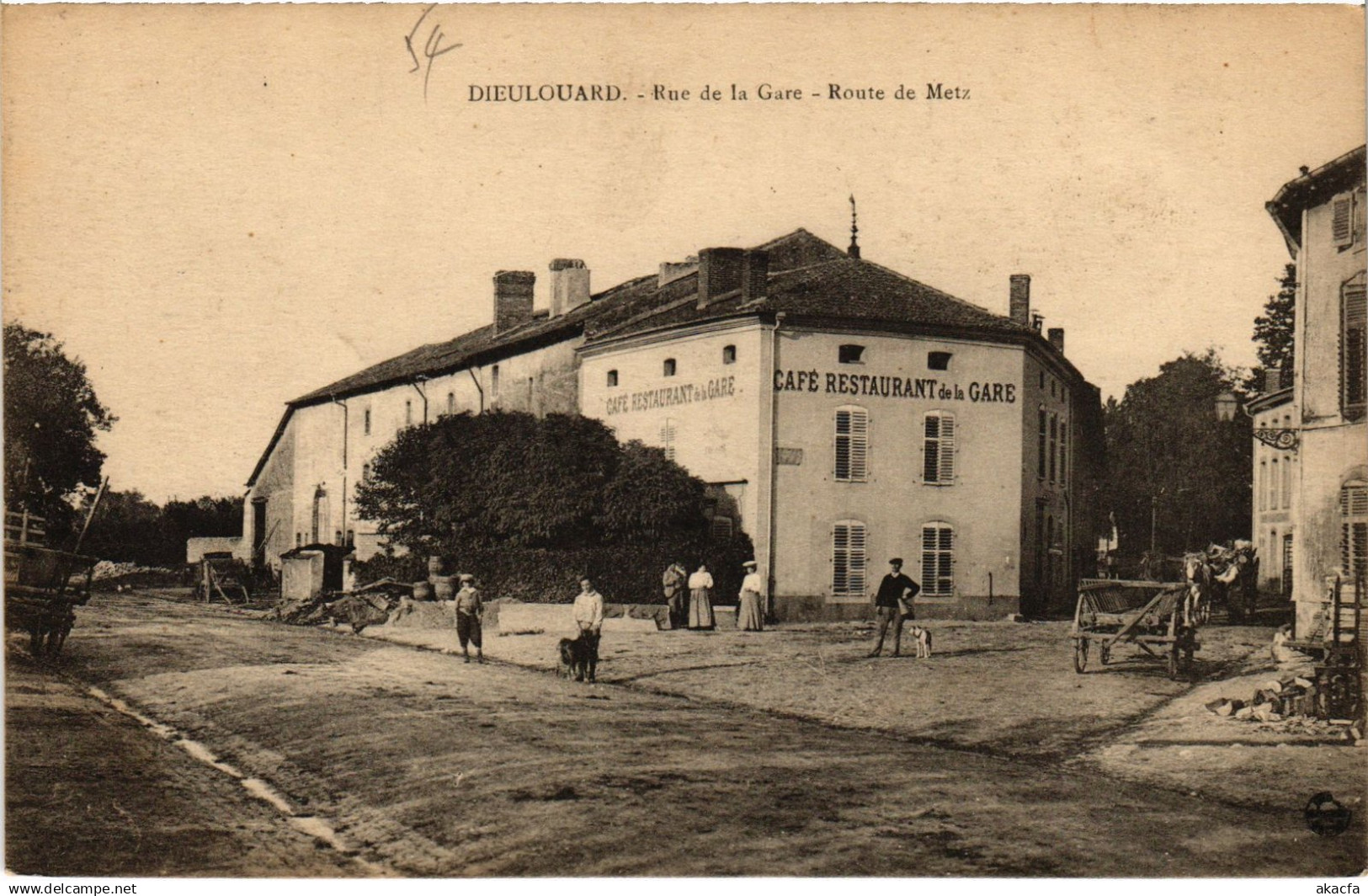 CPA Dieulouard Rue de la Gare Route de Metz (1468207)