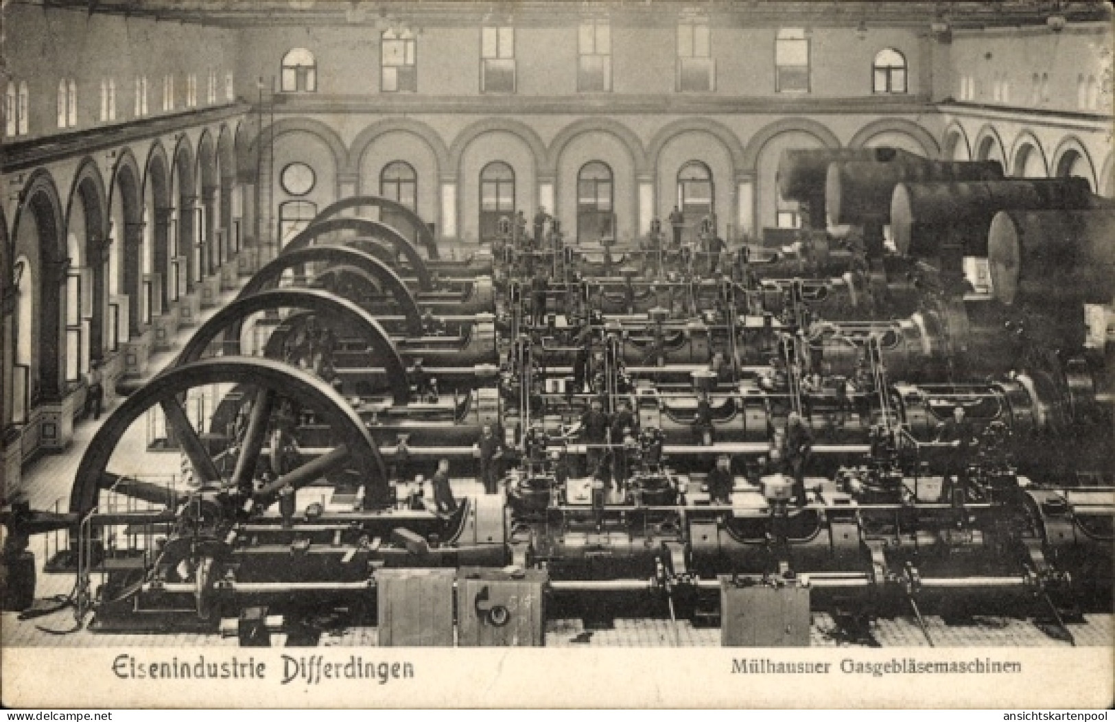 CPA Differdange Differdingen Luxembourg, Eisenindustrie, Mülhausner Gasgebläsemaschinen