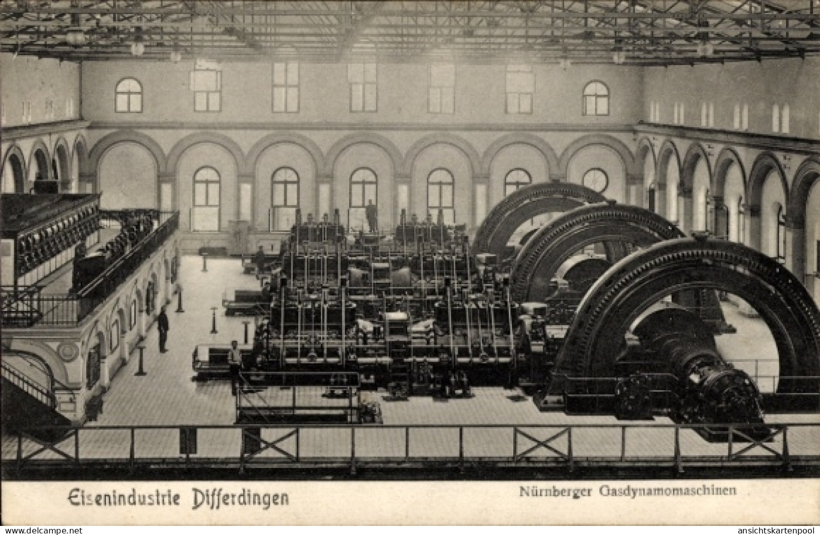 CPA Differdange Differdingen Luxembourg, Eisenindustrie, Nürnberger Gasdynamomaschinen