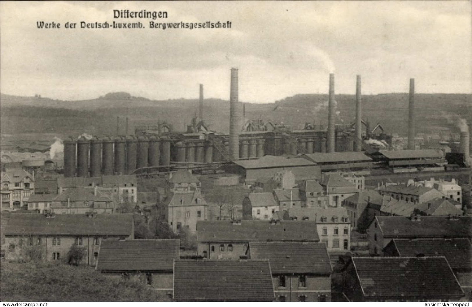 CPA Differdange Differdingen Luxembourg, Werke der deutsch-luxemburgischen Bergwerksgesellschaft