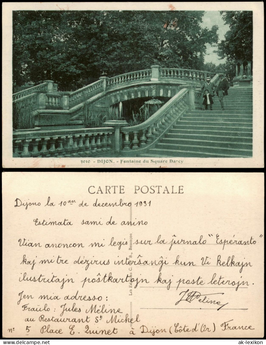 CPA Dijon (Dision) Dijon Fontaine du Square Darcy 1931