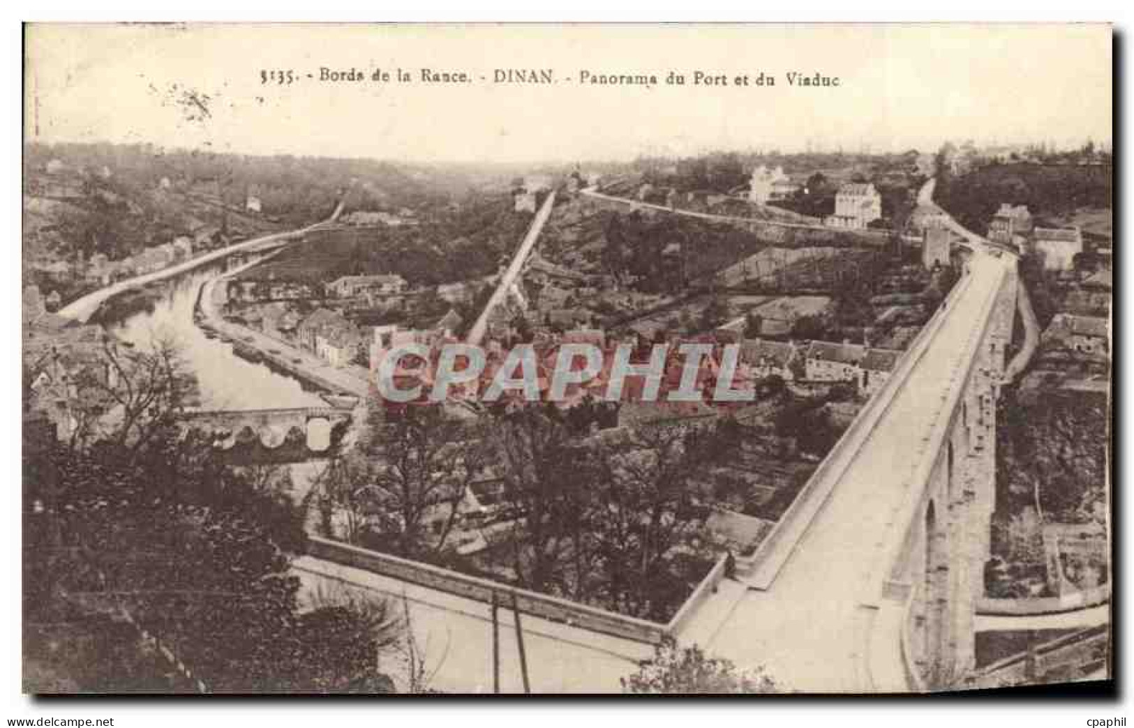 CPA Dinan Bords de la Rance Dinan Panorama du Port et du Viadu