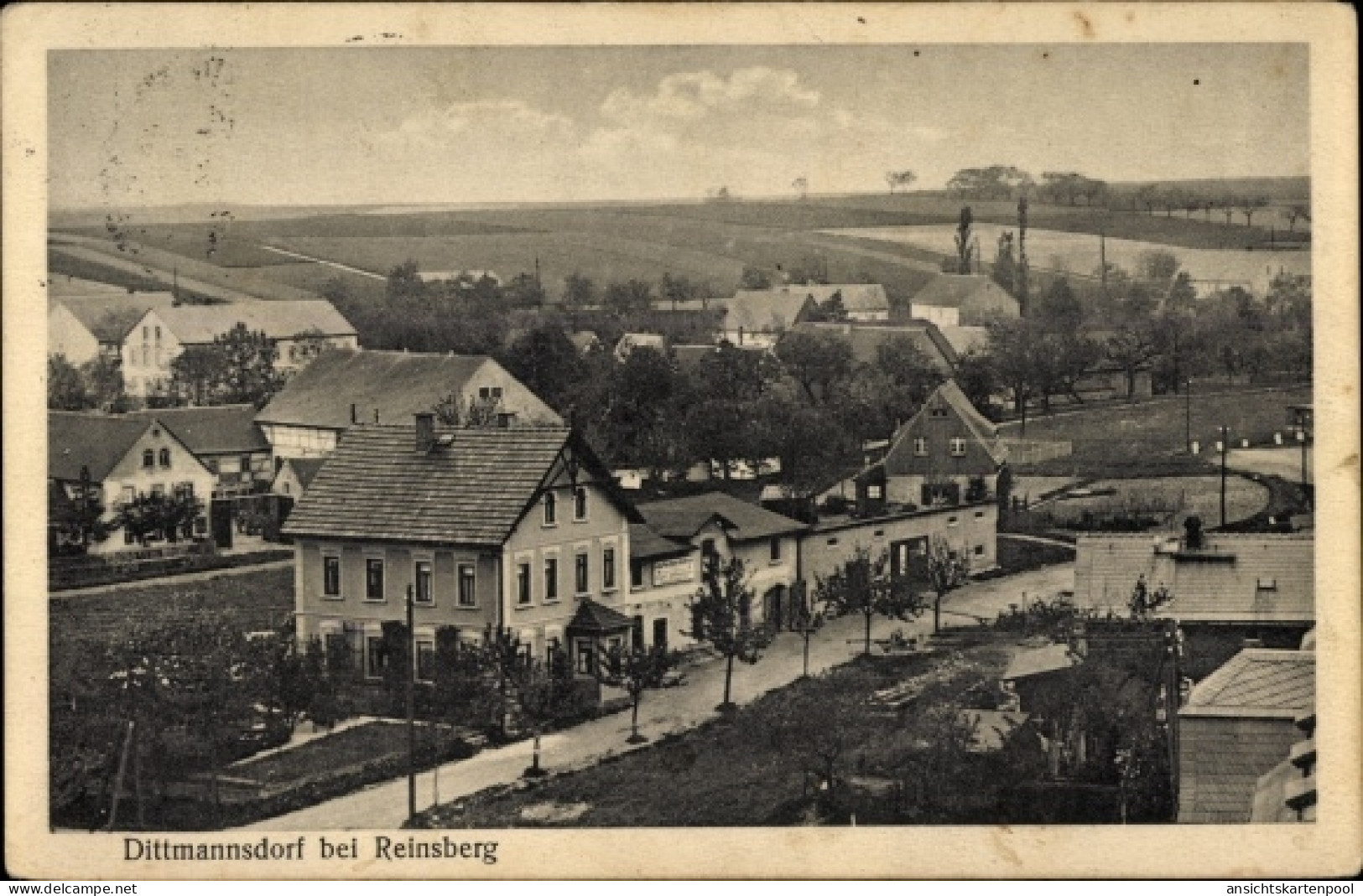 CPA Dittmannsdorf Reinsberg Sachsen, Ortsansicht, Gasthof