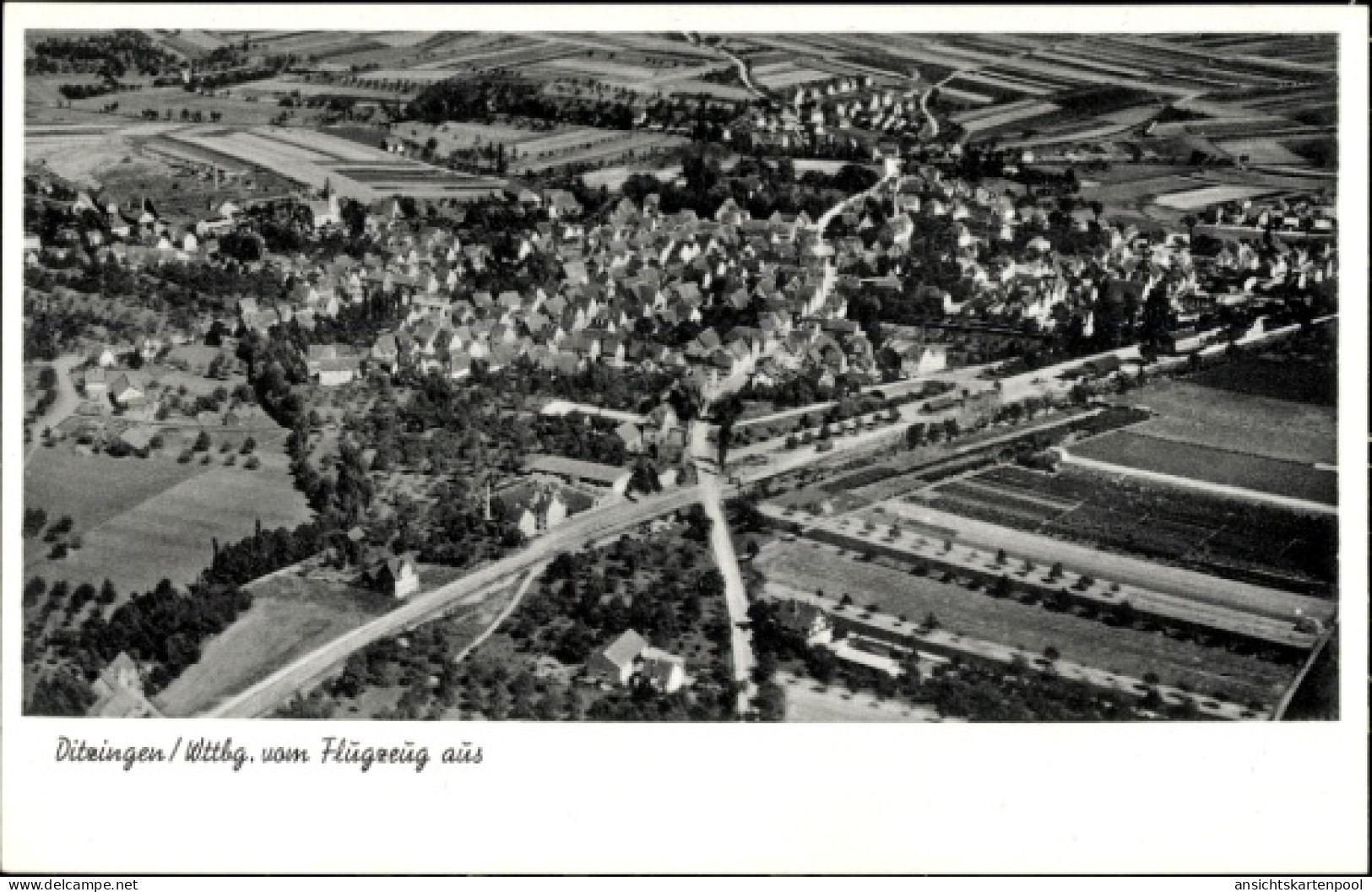 CPA Ditzingen in Württemberg, Ditzingen aus der Vogelperspektive