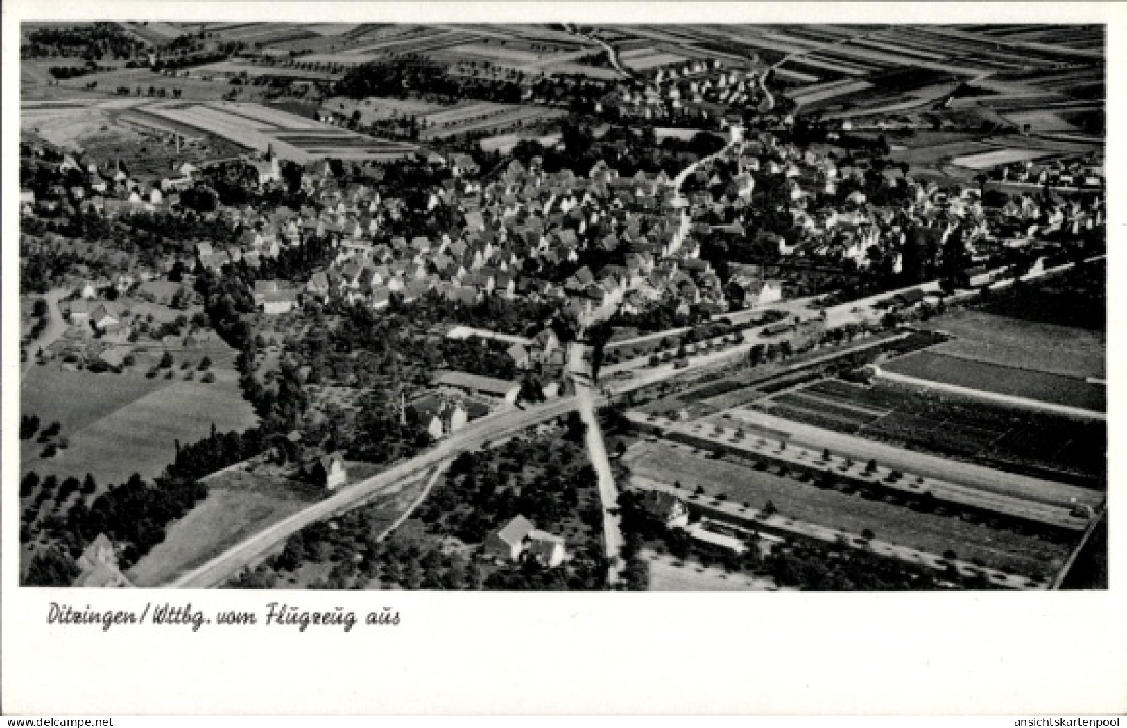 CPA Ditzingen in Württemberg, Ditzingen aus der Vogelperspektive