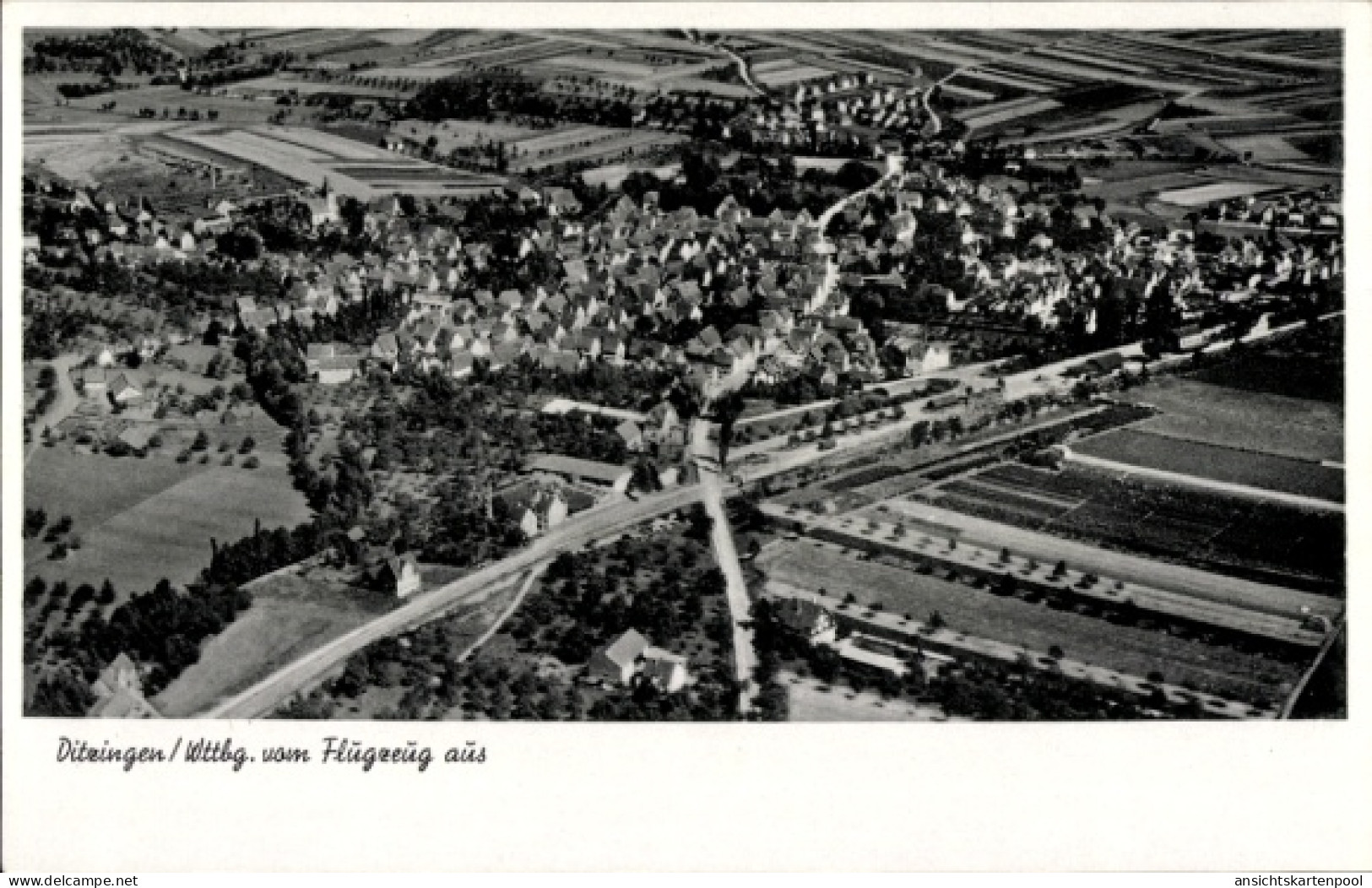 CPA Ditzingen in Württemberg, Ditzingen aus der Vogelperspektive