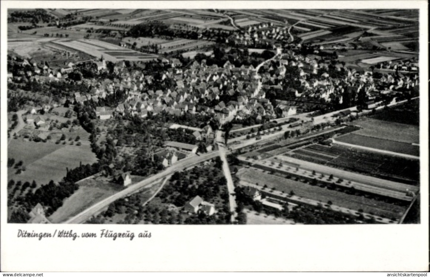 CPA Ditzingen in Württemberg, Ditzingen aus der Vogelperspektive