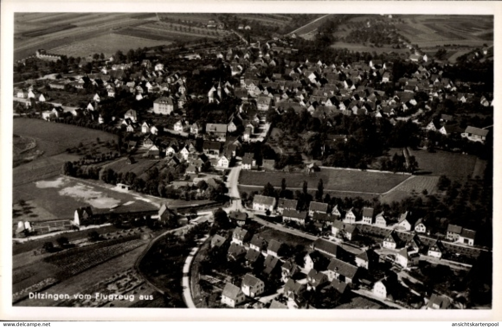 CPA Ditzingen in Württemberg, Ditzingen vom Flugzeug aus