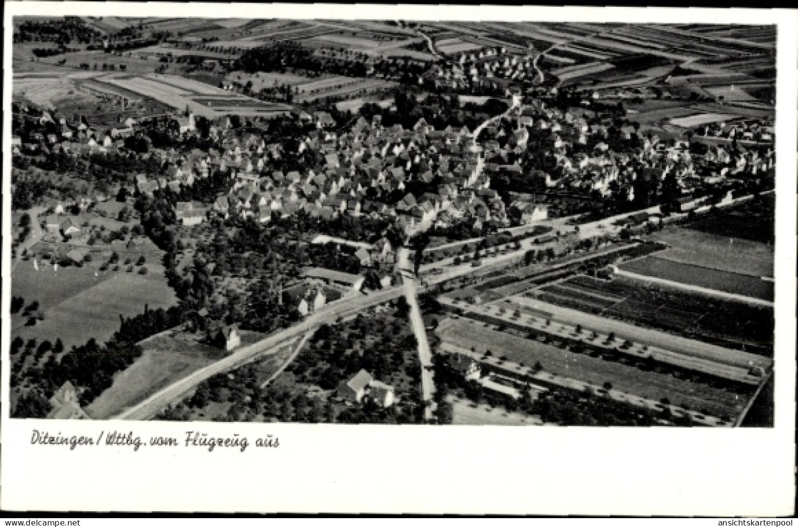 CPA Ditzingen in Württemberg, Ditzingen, Württemberg, Luftaufnahme vom Flugzeug