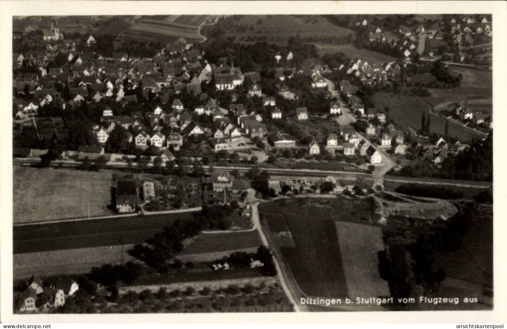 CPA Ditzingen in Württemberg, Fliegeraufnahme