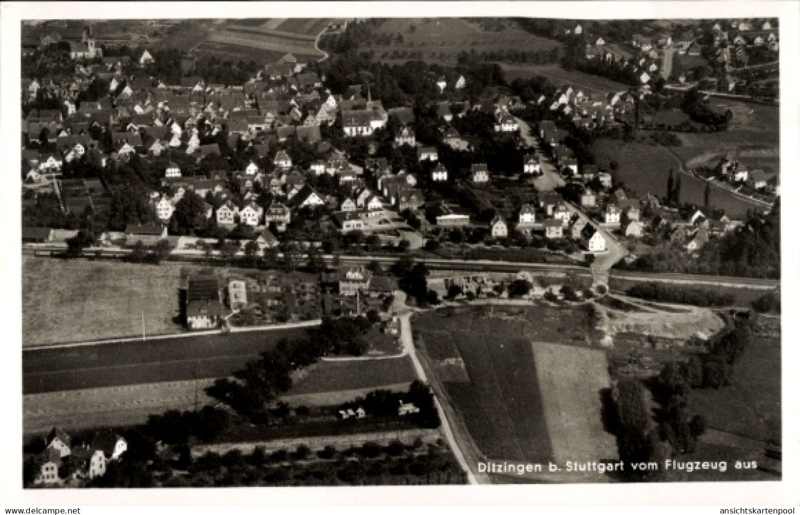 CPA Ditzingen in Württemberg, Luftaufnahme
