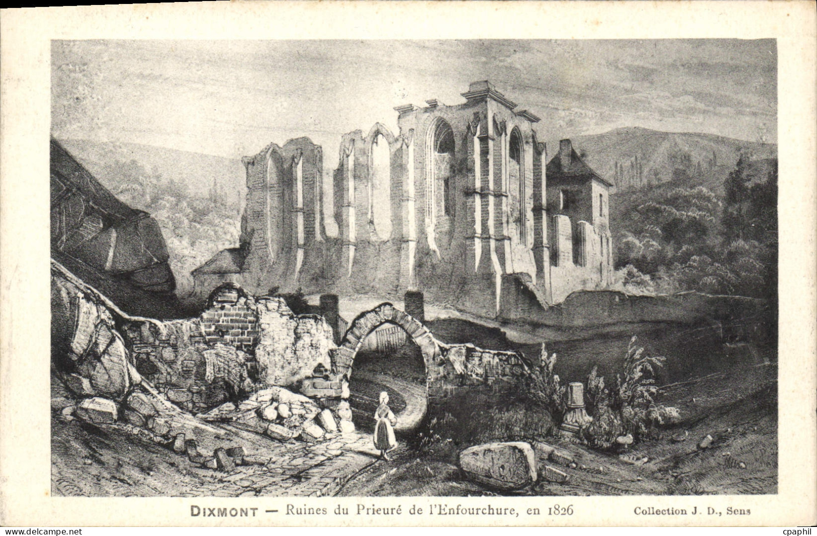 CPA Dixmont Ruines du Prieure de L'Enfourchure