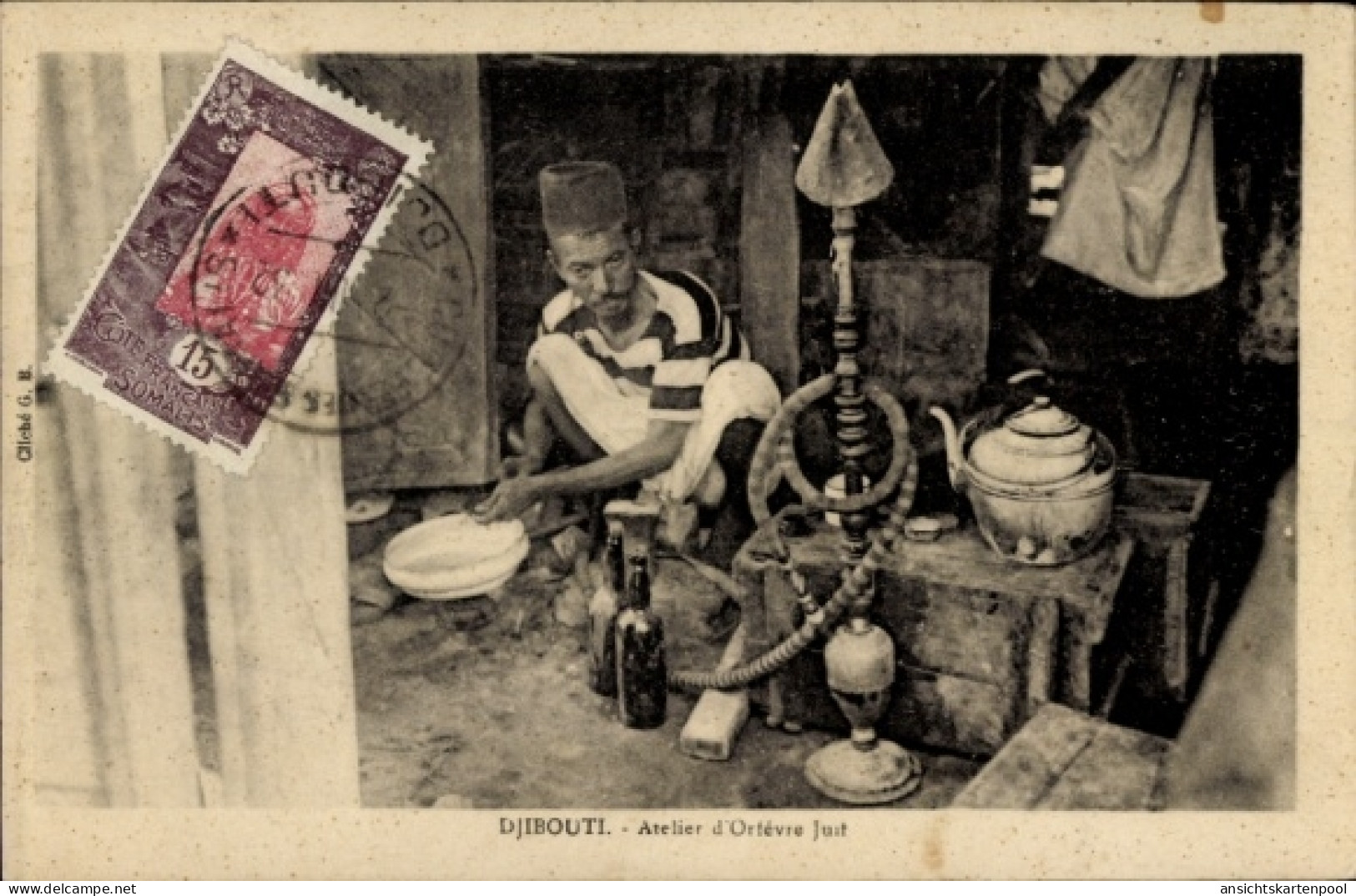CPA Djibouti Dschibuti, Atelier d'Orfèvre juid, Jüdischer Goldschmied